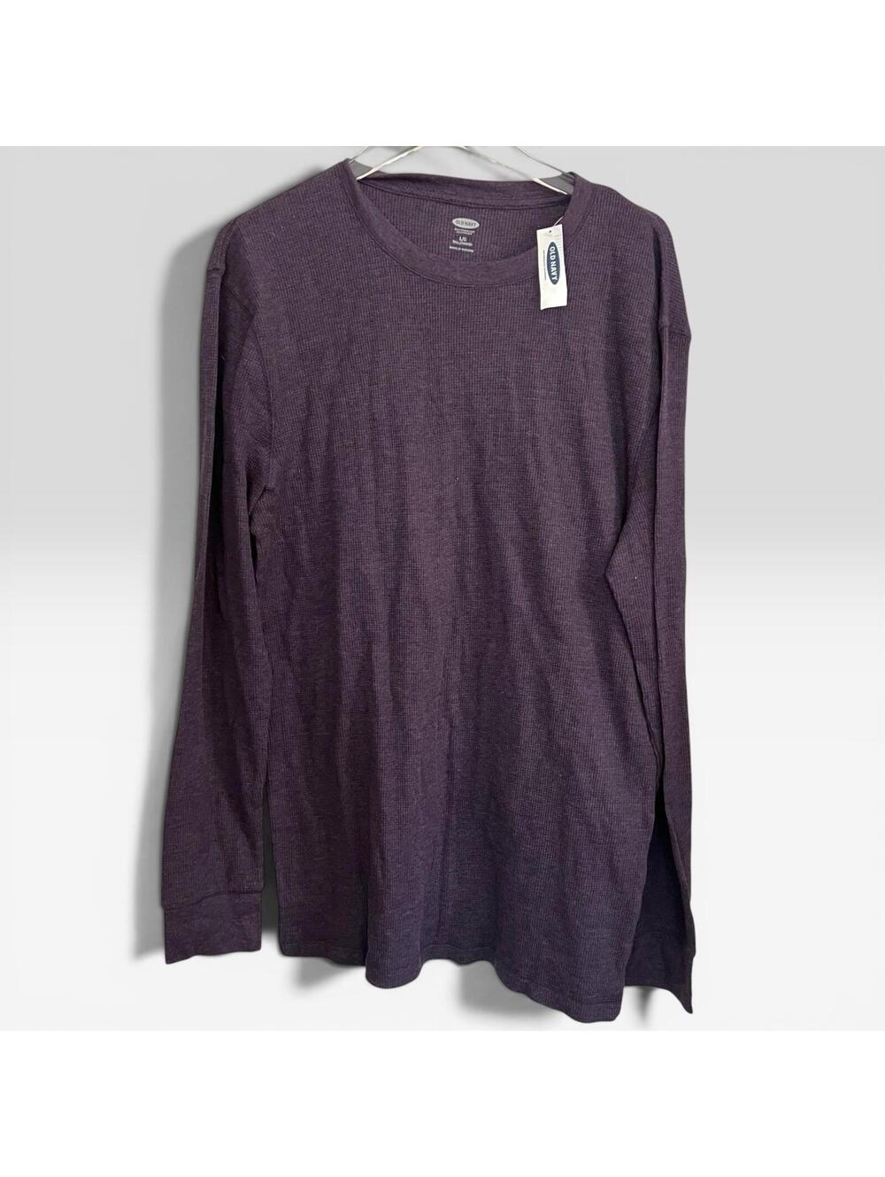 NWT Old Navy Men's Waffle Knit Thermal Long Sleeve Shirt Purple Tall Large